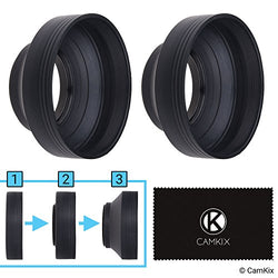 Rubber Camera Lens Hood 52mm - Set of 2