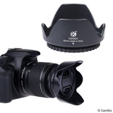 Rubber Collapsible and Tulip Flower Lens Hoods with Lens Cap - 52mm